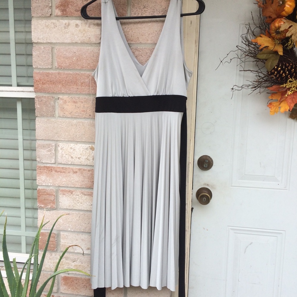 Silver Satinish cocktail dress sz L